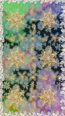 Altın elementli nötr renkler. Kusursuz altın desenli bukleler. Doğu tarzı arabesk. Raster illüstrasyonu. Raster altın desen.