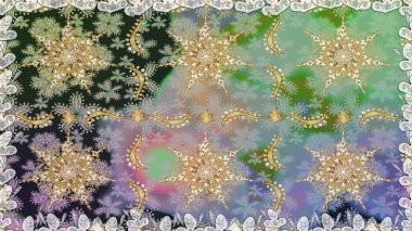 Tarafsız renklerde, altın elementlerle kusursuz desen. Geleneksel oryantasyon süsü. Klasik klasik klasik arka plan. Klasik raster altın pürüzsüz desen.