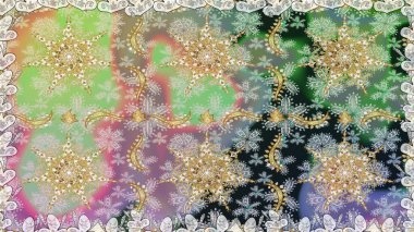 Kusursuz altın desenli bukleler. Raster illüstrasyonu. Altın elementli nötr renkler. Raster altın desen. Doğu tarzı arabesk.