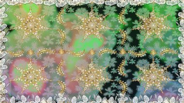 Şık bir grafik desen. Duvar kâğıdı barok, İspanyol kumaşı. Tarafsız renklerde altın elementler. Kusursuz raster arka plan. Çiçek deseni.