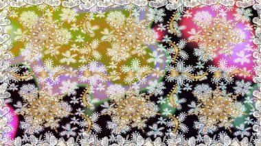 Raster illüstrasyonu. Kusursuz soyut bir arkaplan. Oriental raster klasik nötr ve altın desenli.