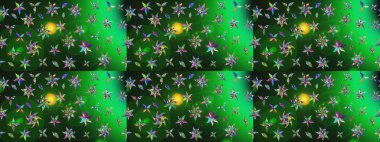 Raster suluboya çiçek deseni, narin çiçekler, yeşil ve gri çiçekler, tebrik kartı şablonu. Raster Güzel kumaş deseni.