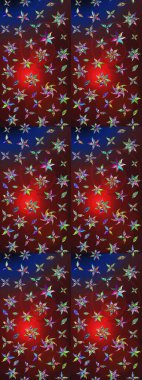 Şirin çiçekli, desenli, kahverengi ve kırmızı renklerde renkli bir eskiz deseni. El çizimi çiçek çizimi deseni (fayans). Tekstil için suluboya çizim deseni.