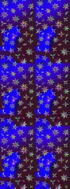 -Mavi ve kahverengi çiçekler. Çiçek kolajı. Çiçek kompozisyonu. Çiçek arkaplan. Doğa. Raster deseni. Küçük çiçekte güzel desen var..