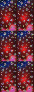 Küçük çiçekteki sevimli çiçek deseni. Kırmızı ve kahverengi renkte çiçekler.