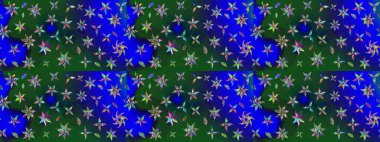 Raster illüstrasyonu. Egzotik çiçekler, mavi ve yeşil renkler üzerine botanik ve parlak klasik doğa. Klasik tropikal doğal elementlerin suluboya seti.