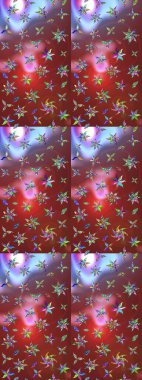 Çiçek ve yapraklı çiçek deseni. Raster illüstrasyonu. Küçük çiçekli şirin desen.