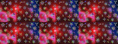 Raster illüstrasyonundaki çiçek desenli çizim. Kırmızı ve kahverengi renkte çiçekler.