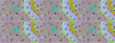 Şirin karalamalı çiçek desenli çizim. Raster illüstrasyonu. El yapımı çiçek ve bitki koleksiyonu. Çizim stili tarafsız ve gri renklerde. Raster illüstrasyonu.