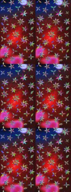 Vadinin kırmızı ve kahverengi renkli çiçekleri. Raster çiçek desenleri çiziyor..