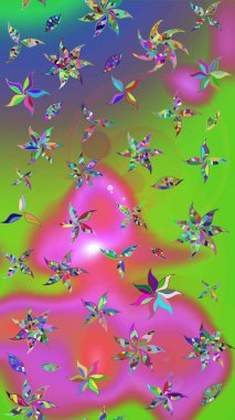 Güzel kumaş deseni. Düz Çiçek Elementleri Tasarımı. Raster illüstrasyonu. Renkli Bahar Teması eskiz kalıbı. Karalama çiçeği. Zentangle soyut çiçekleri.