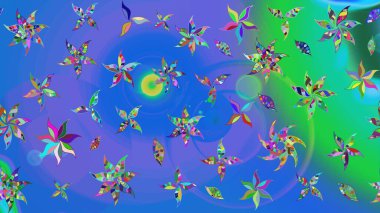 Güzel kumaş deseni. Düz Çiçek Elementleri Tasarımı. Renkli Yaz Temalı eskiz kalıbı. Raster illüstrasyonunda çiçek deseni çizimi.