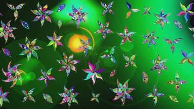 Yumuşak, bahar çiçekli arka plan. Yeşil ve gri renkli çiçekler. Raster çiçek desenli ve çiçekli..