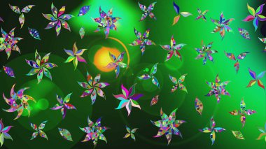 Yumuşak, bahar çiçekli arka plan. Yeşil ve gri renkli çiçekler. Raster çiçek desenli ve çiçekli..