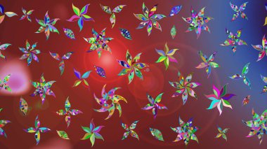 Raster illüstrasyonu. Moda arka planında parlak buketler. Eski usul küçük çiçekli şirin bir eskiz deseni. Kumaş, duvar kâğıdı ve kağıda yazdırmak için gelişen arkaplan.