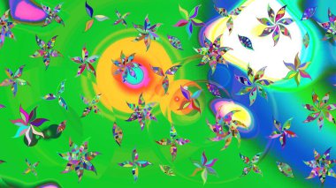 Poster ya da kapak için arka plan. Yapraklı çizim şekli. Tekstil için figür. Davetiye ve kartpostal tasarımı için dekoratif çiçek unsurları. Sevimli zarif çiçekler Raster illüstrasyonu.