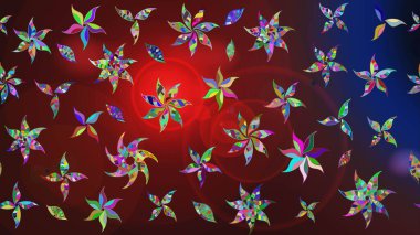 Soyut etnik raster çizim kalıbı. Kabile sanatı boho baskısı, klasik çiçek arkaplanı. Arkaplan dokusu, duvar kağıdı, kahverengi ve kırmızı renkli çiçek teması.