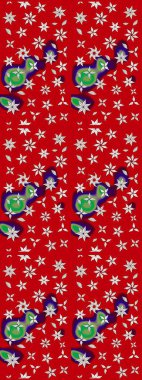 Elle çizilmiş çiçek desenli Raster çizimi. Çocuksu tasarım. Tekstil, kumaş, ambalaj, hatıra defteri için hoş bir çiçek arkaplanı. Kırmızı ve nötr arkaplanda.