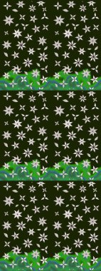 Tomurcukları çiçek olan sevimli bir çiçek deseni. Eskiz geçmişi. Eski usul. Raster. Kumaş, tekstil, duvar kağıdı baskısı için. Raster illüstrasyonu.