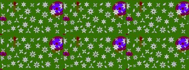 Küçük çiçekteki sevimli çiçek deseni. Raster illüstrasyonu. Yeşil ve nötr renkte çiçekler.