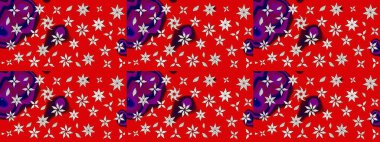 Düz Çiçek Elementleri Tasarımı. Raster. Renkli Bahar Teması çizim şablonu.