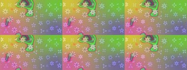 Düz Çiçek Elementleri Tasarımı. Sketch Colour Spring Theme eskiz kalıbı. Tarafsız ve yeşil renklerde çiçekler. Sevimli çiçek raster deseni.