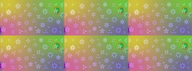 Moda arka planında parlak buketler. Raster illüstrasyonu. Kumaş, duvar kağıdı ve kağıt üzerine baskı yapmak için gelişen arka plan. Eski usul küçük çiçekli şirin bir eskiz deseni..