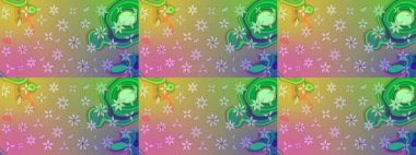 Bahar mevsimi. Tatil havası. Raster güzel bir çiçek deseni çizmiş. Tarafsız ve yeşil renklerde çiçekler. Nazik romantik baskı.