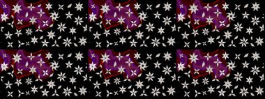 Raster illüstrasyonundaki çiçek desenli çizim. Siyah ve nötr renkte çiçekler.