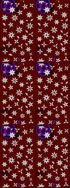 Düz Çiçek Elementleri Tasarımı. Kırmızı ve nötr renklerde çiçekler. Renkli Bahar Teması eskiz kalıbı. Raster illüstrasyonunda çiçek deseni çizimi.