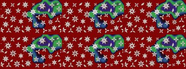 Renkli Bahar Teması eskiz kalıbı. Raster illüstrasyonundaki çiçek desenli çizim. Düz Çiçek Elementleri Tasarımı. Güzel kumaş deseni.