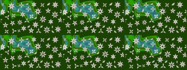 Raster illüstrasyonu. Düz Çiçek Elementleri Tasarımı. Çiçekli çiçek deseni, suluboya. Renkli Bahar Teması eskiz kalıbı. Yeşil ve nötr renkte çiçekler.