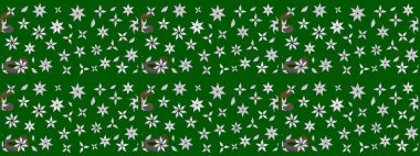 Varicologreen ve nötr raster çizimi. Küçük çiçekteki sevimli çiçek deseni. Birçok yeşil ve nötr soyut çiçekli tropikal çizim deseni.