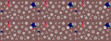 Modern stil dokusu. Çiçek desenli raster, kahverengi ve nötr çizgi desenli soyut raster arkaplan.