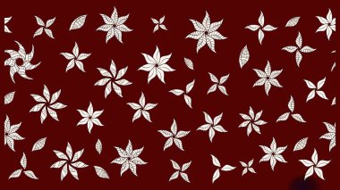 Kırmızı ve nötr renklerde çiçekler. Raster illüstrasyonu. Çiçek süslemeli çizim deseni.