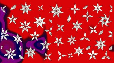 Güzel kumaş deseni. Raster illüstrasyonu. Renkli Bahar Teması eskiz kalıbı. Zentangle soyut çiçekleri. Karalama çiçeği. Düz Çiçek Elementleri Tasarımı.