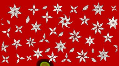 Çizim kalıbı. Raster illüstrasyonu. Kırmızı ve nötr renklerde. Hint süsü. Renkli süs kenarı. Çiçek duvar kağıdı.