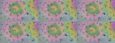 Tarafsız ve yeşil renklerde çiçekler. Çiçekli eskiz çizimi. Düz Çiçek Elementleri Tasarımı. Renkli Yaz Teması çizim şablonu.