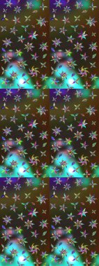 Çiçek desenli raster, yeşil ve kahverengi çizgi grafik desenli soyut raster arkaplan. Modern stil dokusu.