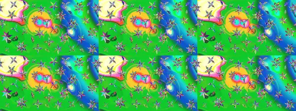 Raster illüstrasyonu. Tekstil veya kitap kapakları, imalat, duvar kağıtları, baskı, hediye paketi ve yapıştırma kitabı için çiçek eskizi geçmişi. Küçük ölçekli çiçeklerdeki basit sevimli desen.