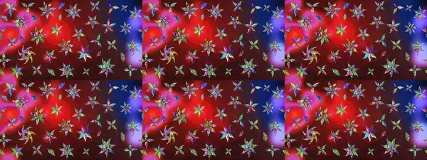 Kırmızı ve kahverengi renkte çiçekler. Çizim çiçek deseni duvar kâğıdı olarak kullanılabilir. Raster illüstrasyonu.