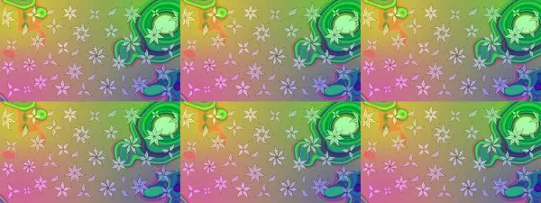 Bahar mevsimi. Tatil havası. Raster güzel bir çiçek deseni çizmiş. Tarafsız ve yeşil renklerde çiçekler. Nazik romantik baskı.