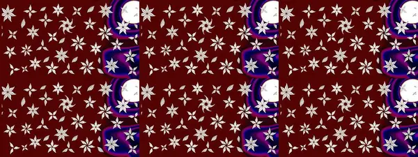 Raster illüstrasyonu. Çizim çiçek deseni duvar kâğıdı olarak kullanılabilir. Kırmızı ve nötr renkte çiçekler.