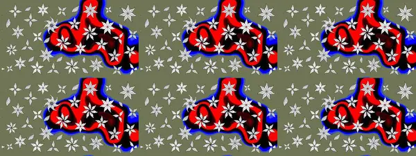 Küçük çiçekte güzel bir desen. Yeşil ve siyah çiçekli bahar çiçekleri. Motley illüstrasyonu. Moda baskıları için zarif bir şablon. Küçük renkli çiçekler..