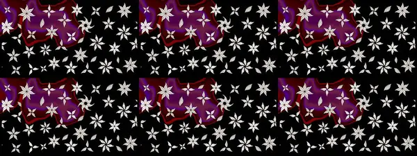 Raster illüstrasyonundaki çiçek desenli çizim. Siyah ve nötr renkte çiçekler.