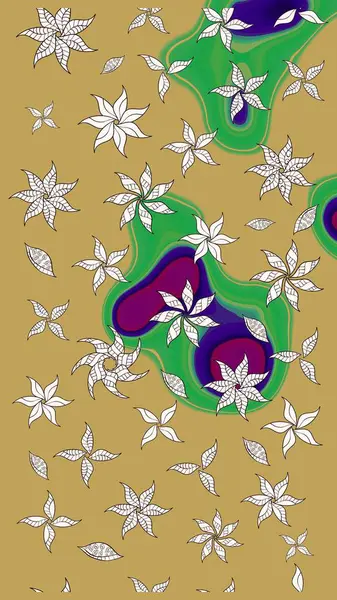 Çiçekleri, deniz kabukları, mandalaları ve suluboya efektleriyle donanma geçmişi. Eskiz modeli etnik tasarım. Yatak çarşafları, ceket, paket tasarımı, kumaş ve moda kavramları için tekstil baskısı.