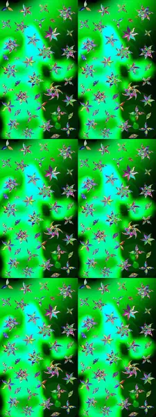 Renkli Bahar Teması eskiz kalıbı. Düz Çiçek Elementleri Tasarımı. Yeşil ve mavi renkte çiçekler. Güzel çiçek deseni..