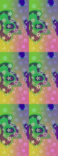 Çiçekler yeşilde ve suluboya stilinde nötr renklerde. Yeşil ve nötr renkte çiçeklerle çizilmiş çiçek deseni.