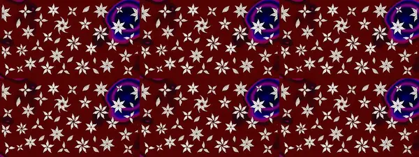 Kırmızı ve kahverengi renkte çiçekler. Renkli Yaz Temalı eskiz kalıbı. Düz Çiçek Elementleri Tasarımı. Sevimli çiçek raster deseni.