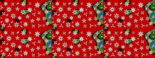 Renkli Bahar Teması eskiz kalıbı. Düz Çiçek Elementleri Tasarımı. Raster illüstrasyonundaki çiçek desenli çizim. Süslü kumaş deseni.